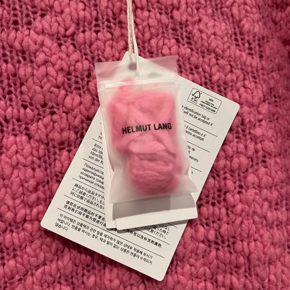 NEW Helmut Lang Pink chunky wool sweater - Picture 6 of 11